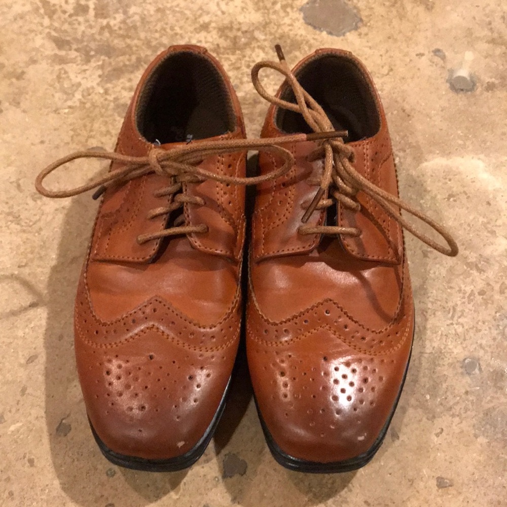 Boys Brown Oxford Dress Shoes